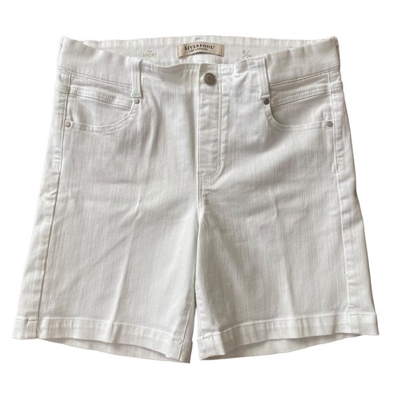 Liverpool Pants - Liverpool Los Angeles The Short 7" Bright White Pull On Shorts 8/29